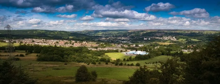 The Aire valley with Bingley  - Photo: Nigel Lumb