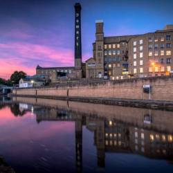 Sunset view of the Damart Bingley Mill