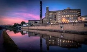 Sunset view of the Damart Bingley Mill