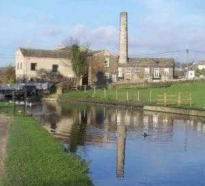 Reflection of Micklethwaite Bridge on Leeds and Liverpool Canal