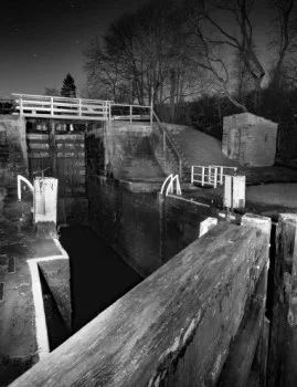 Black and White Photography of Bingley Five Rise Locks