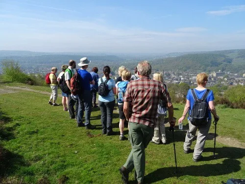 Walkers above Bingley on one of our regular Sunday walks