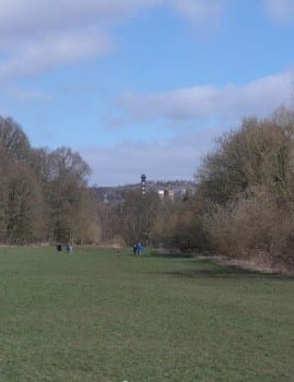 River Aire bank in Myrtle Park, Bingley
