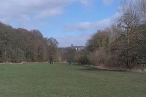 River Aire bank in Myrtle Park, Bingley