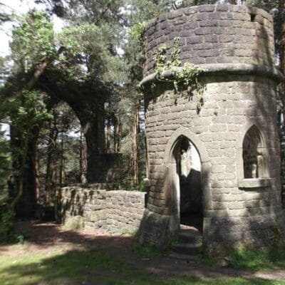 Tower of Saint David's Ruin in Ruin Bank Wood, Harden