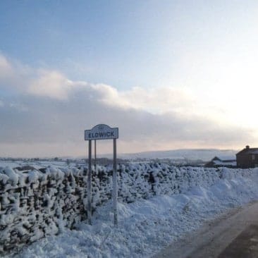 Eldwick sign in snow