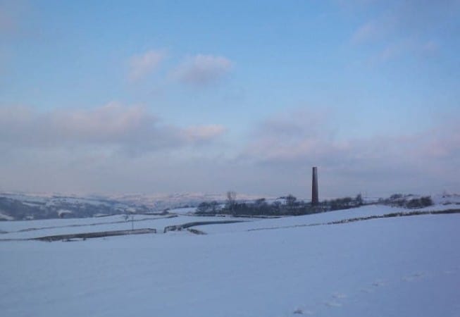 Snow Covered view of Rombalds Moors taken from the top of Elwick