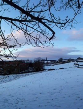 Snow in field near Edwick