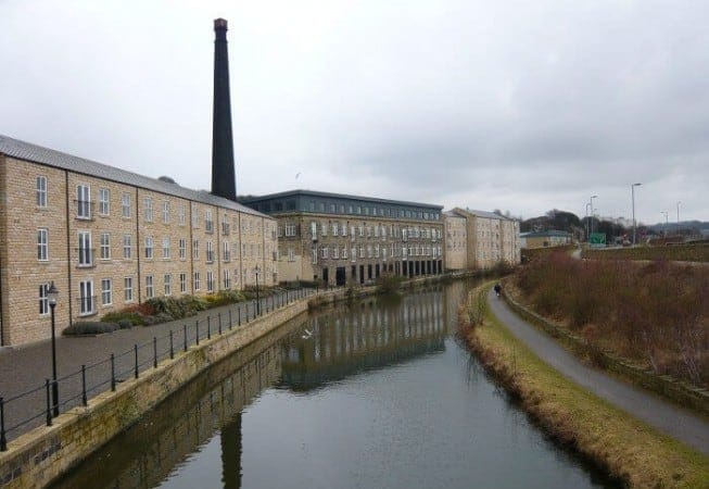 View of Britannia Wharf Mill overlooking Leeds & Liverpool Canal