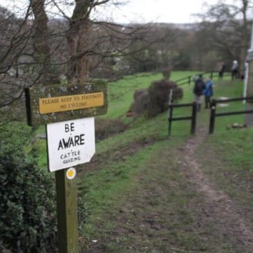 Footpath in Front of House above River Aire