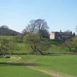 Myrtle Park and House above River Aire