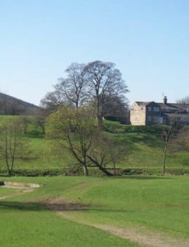 Myrtle Park and House above River Aire
