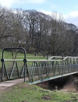 Tubular bridge on River Aire