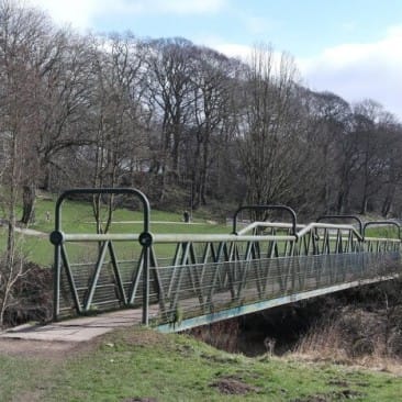 Tubular bridge on River Aire