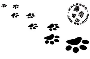 Dog Paw Print & Walkers are Welcome