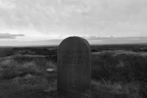 Stone Signpost on a path - Bingley Moor