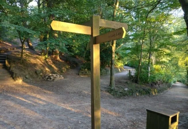 Top of Prince of Wales Park with Sign Post
