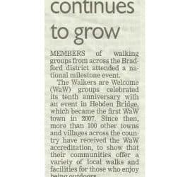 Telegraph & Argus - 2017-10-25 - Walking campaign continues to grow