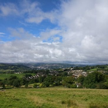 East Morton in the Aire Valley with Keighley in the background