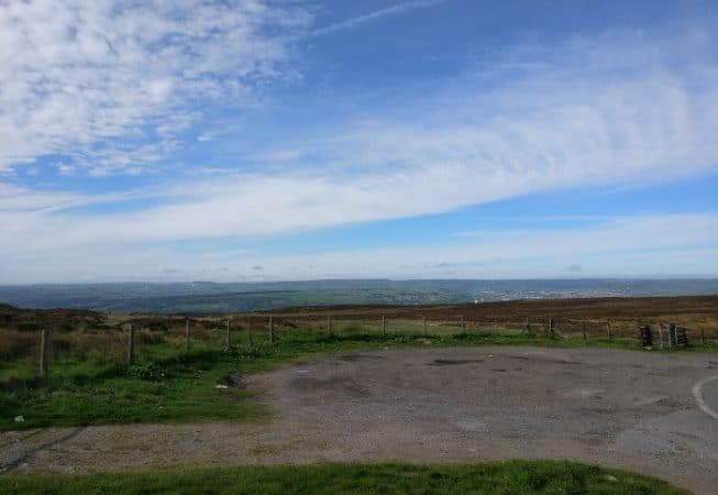 Looking down the Aire Valley from Keighley Gate on Ilkley Moor