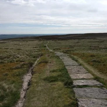 Stone Paved Footpath on Ilkley Moor