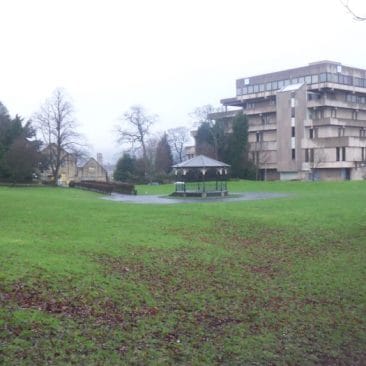 View from Myrtle Park before demolition of Bradford & Bingley Headquarters
