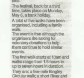 Telegraph & Argus - 2019-03-19 - Step out for third bingley walks festival