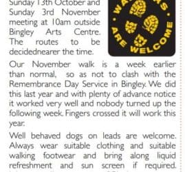 Bingley Directory - 2019-10-01 - Upcoming Organised Walks