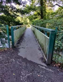 Iron Bridge over River Aire in Myrtle Park, Bingley