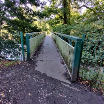 Iron Bridge over River Aire in Myrtle Park, Bingley