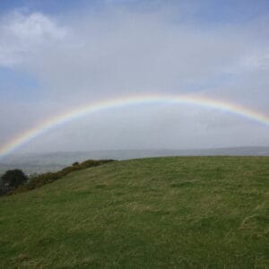 Lovely rainbow over the Aire Valley from Norr  Hill