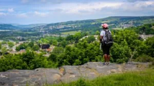 Walker Enjoying the View above Bingley - Photo Credit: Marcus Rattray