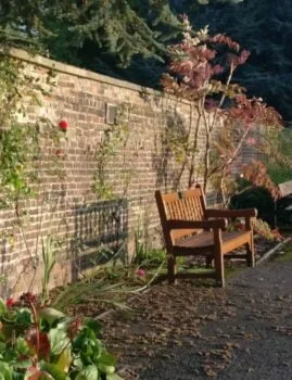 Benches around the bowling green in Myrtle Park