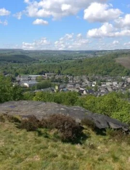 View of Bingley town from Gilstead Crag