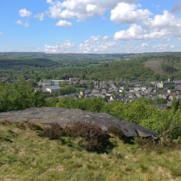 View of Bingley town from Gilstead Crag