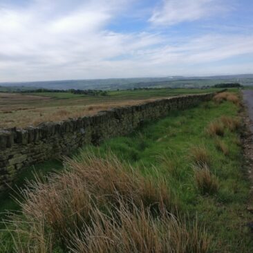 Ilkley Road on Morton Moor with view of Aire Valley