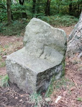 A stone chair in Prince of Wales Park in Bingley