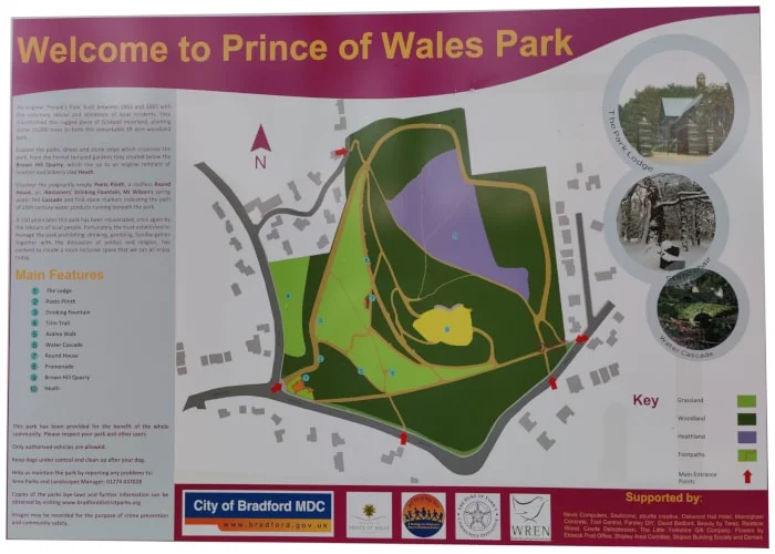 Prince of Wales Park Bingley Map