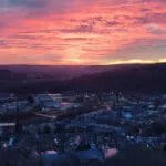 Sunset over Bingley from Gilstead Crags