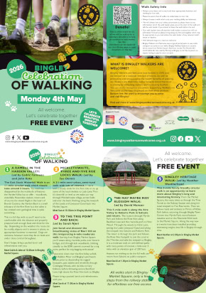 Bingley Celebration of Walking 2025 - Leaflet Page 1-2-3-4