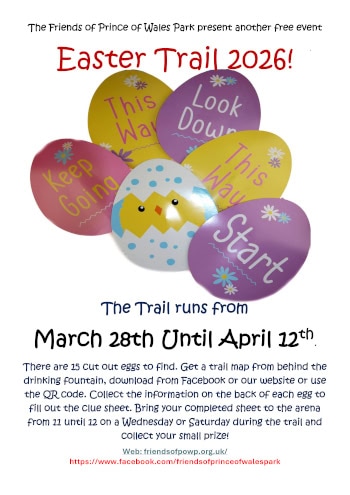 Bingley Prince of Wales Park - Easter egg trail 2026 poster
